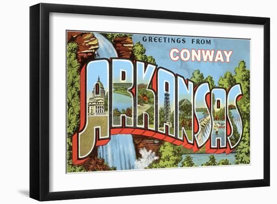 Greetings from Conway-null-Framed Art Print