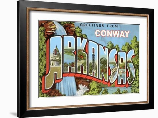Greetings from Conway-null-Framed Art Print