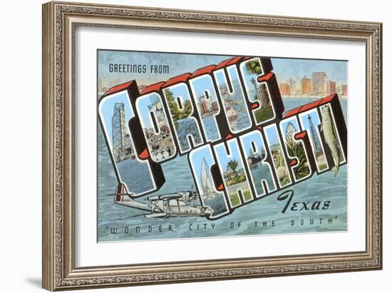 Greetings from Corpus Christi, Texas, Wonder City of the South-null-Framed Giclee Print