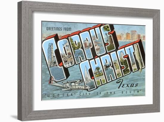 Greetings from Corpus Christi, Texas, Wonder City of the South-null-Framed Giclee Print