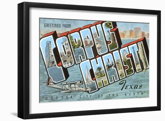 Greetings from Corpus Christi, Texas-null-Framed Art Print