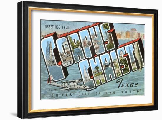 Greetings from Corpus Christi, Texas-null-Framed Art Print