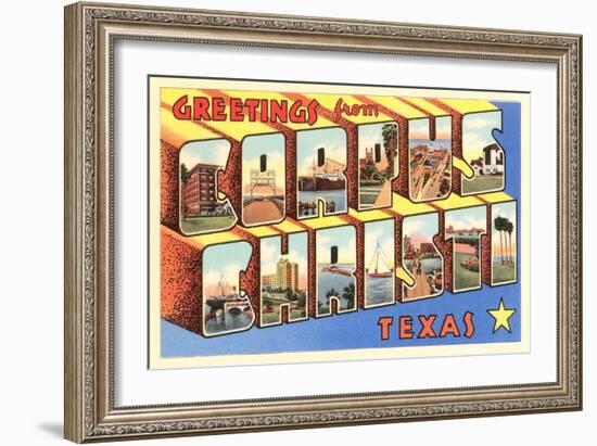 Greetings from Corpus Christi, Texas-null-Framed Art Print