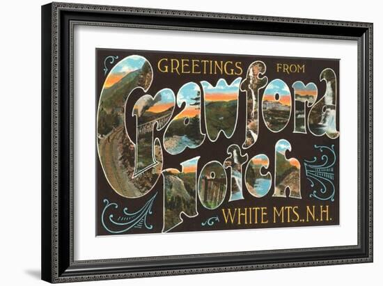 Greetings from Crawford Notch, White Mountains, New Hampshire-null-Framed Art Print