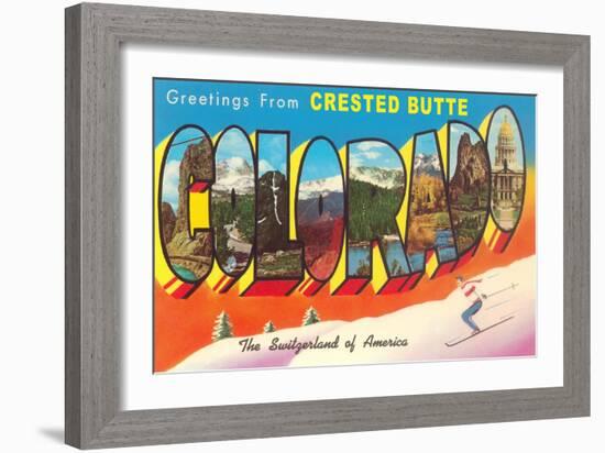 Greetings from Crested Butte, Colorado-null-Framed Art Print