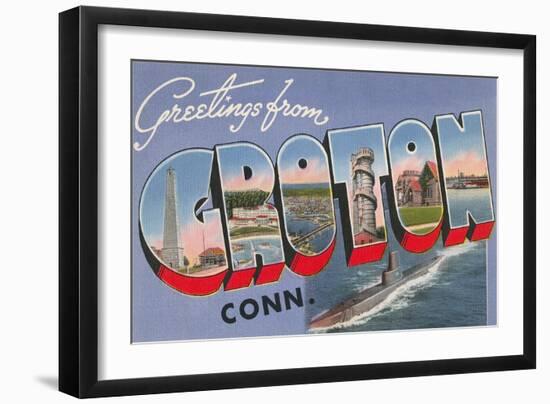 Greetings from Croton, Connecticut-null-Framed Giclee Print