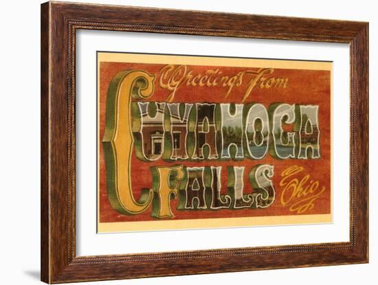 Greetings from Cuyahoga Falls, Ohio-null-Framed Art Print