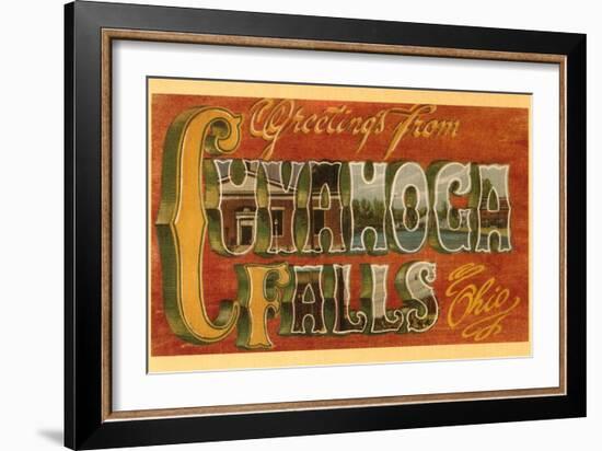 Greetings from Cuyahoga Falls, Ohio-null-Framed Art Print
