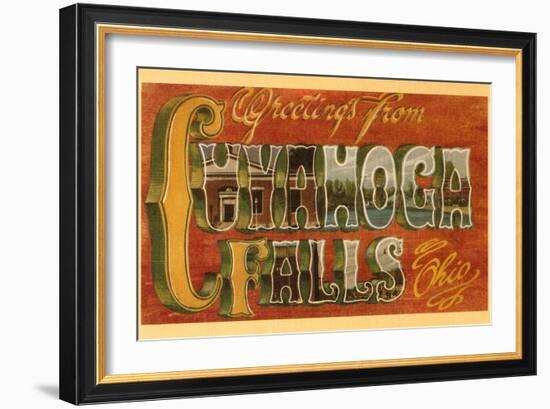 Greetings from Cuyahoga Falls, Ohio-null-Framed Art Print