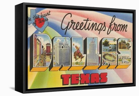 Greetings from Dallas, Texas, in the Heart of Texas-null-Framed Premier Image Canvas