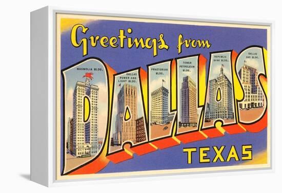 Greetings from Dallas, Texas-null-Framed Stretched Canvas