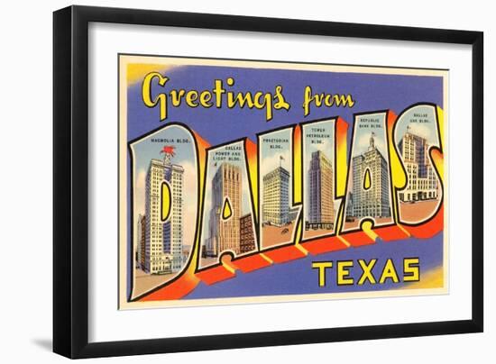 Greetings from Dallas, Texas-null-Framed Art Print