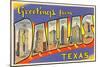 Greetings from Dallas, Texas-null-Mounted Art Print