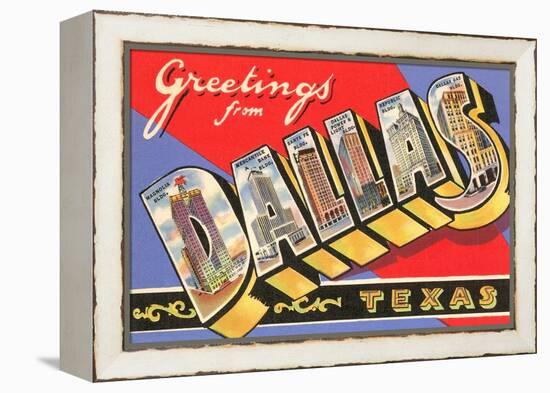 Greetings from Dallas, Texas-null-Framed Stretched Canvas