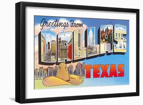 Greetings from Dallas, Texas-null-Framed Art Print