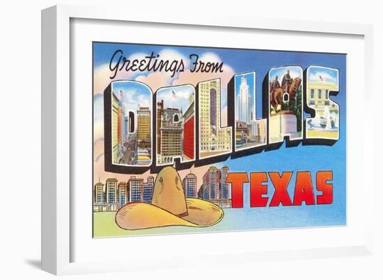 Greetings from Dallas, Texas-null-Framed Art Print