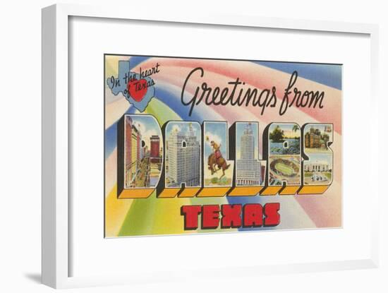 Greetings from Dallas, Texas-null-Framed Art Print