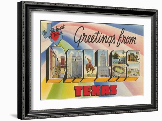 Greetings from Dallas, Texas-null-Framed Art Print