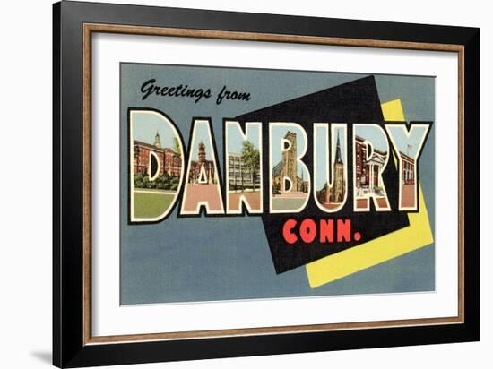 Greetings from Danbury, Connecticut-null-Framed Art Print