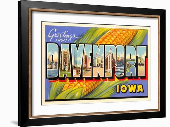 Greetings from Davenport, Iowa-null-Framed Art Print