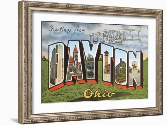 Greetings from Dayton, Ohio-null-Framed Art Print