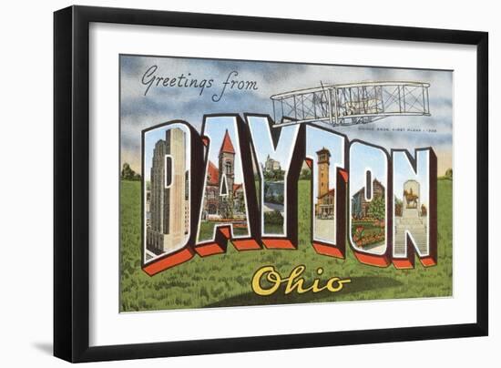 Greetings from Dayton, Ohio-null-Framed Art Print