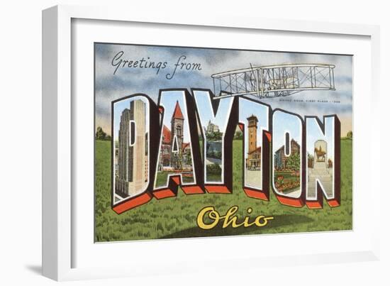 Greetings from Dayton, Ohio-null-Framed Art Print