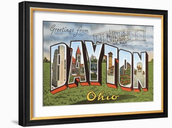 Greetings from Dayton, Ohio-null-Framed Art Print