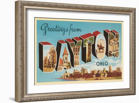 Greetings from Dayton, Ohio-null-Framed Art Print