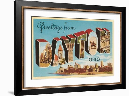 Greetings from Dayton, Ohio-null-Framed Art Print