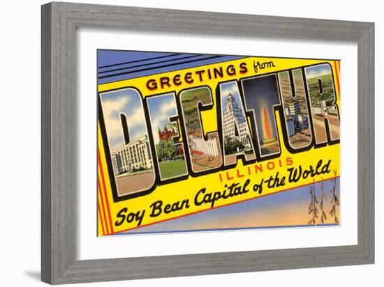 Greetings from Decatur, Illinois-null-Framed Art Print