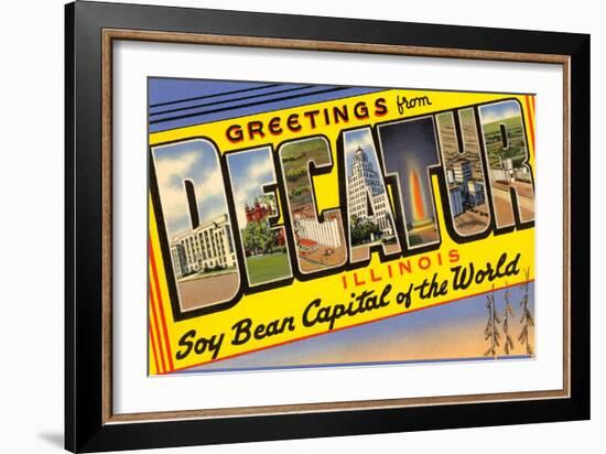Greetings from Decatur, Illinois-null-Framed Art Print