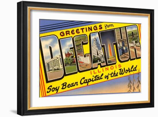 Greetings from Decatur, Illinois-null-Framed Art Print