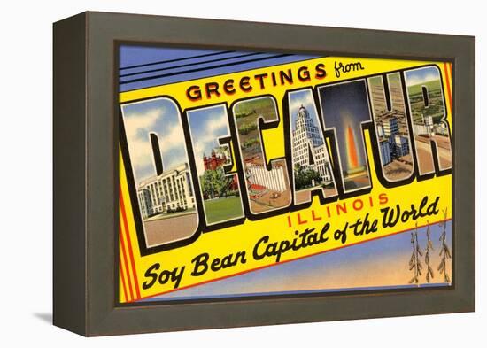 Greetings from Decatur, Illinois-null-Framed Stretched Canvas