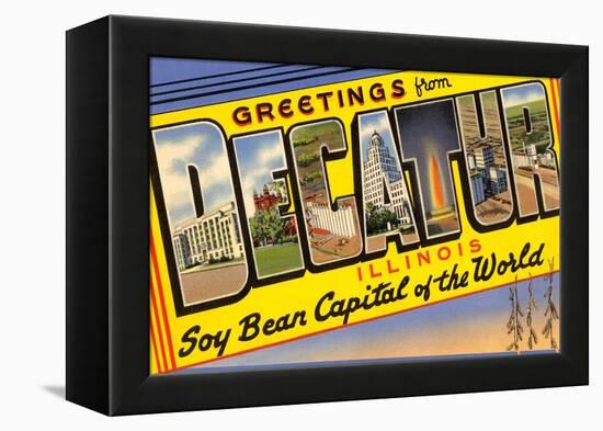 Greetings from Decatur, Illinois-null-Framed Stretched Canvas