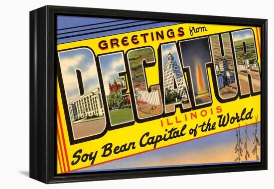 Greetings from Decatur, Illinois-null-Framed Stretched Canvas