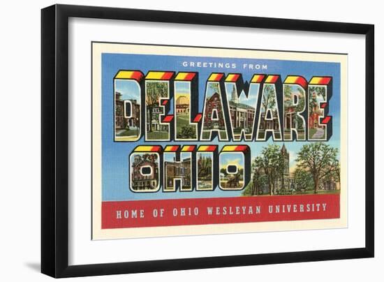 Greetings from Delaware, Ohio-null-Framed Art Print