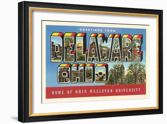 Greetings from Delaware, Ohio-null-Framed Art Print