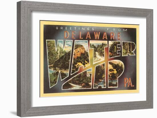 Greetings from Delaware, Water Gap, Pennsylvania-null-Framed Art Print