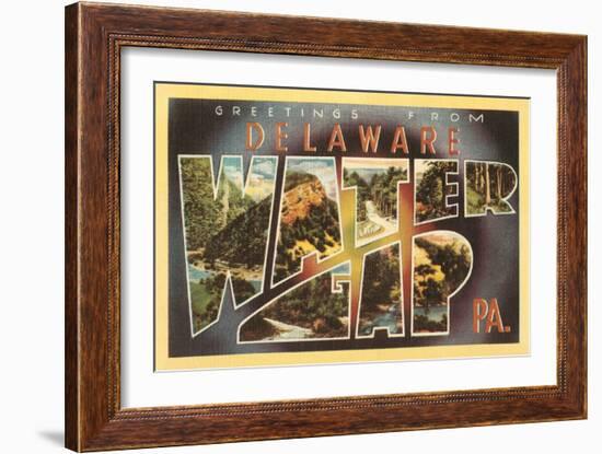 Greetings from Delaware, Water Gap, Pennsylvania-null-Framed Art Print