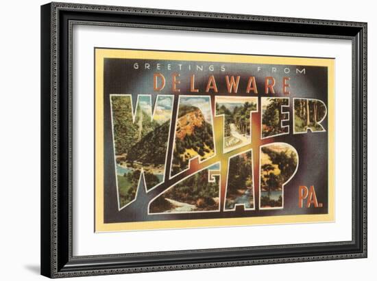 Greetings from Delaware, Water Gap, Pennsylvania-null-Framed Art Print