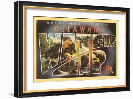 Greetings from Delaware, Water Gap, Pennsylvania-null-Framed Art Print