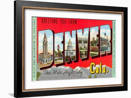 Greetings from Denver, Colorado-null-Framed Art Print