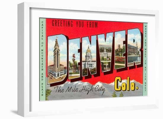 Greetings from Denver, Colorado-null-Framed Art Print