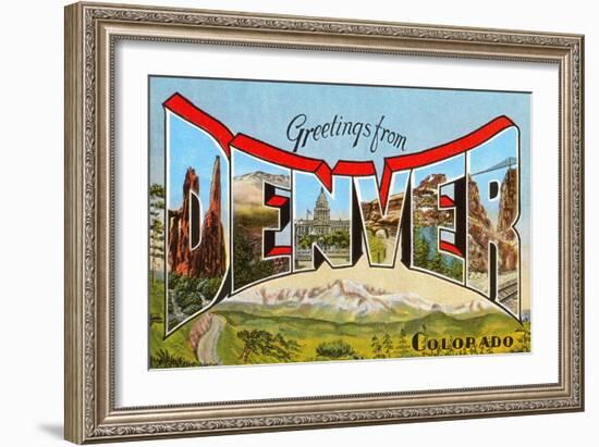 Greetings from Denver, Colorado-null-Framed Art Print