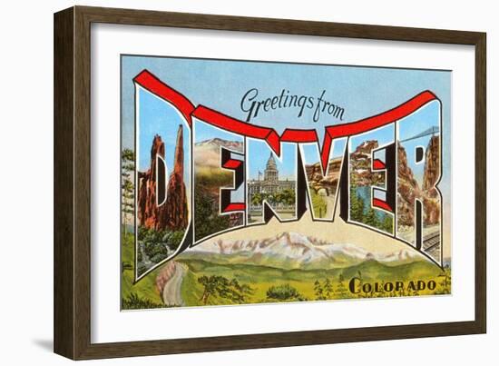 Greetings from Denver, Colorado-null-Framed Art Print