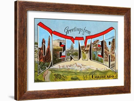 Greetings from Denver, Colorado-null-Framed Art Print