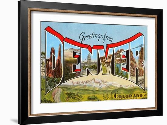 Greetings from Denver, Colorado-null-Framed Art Print