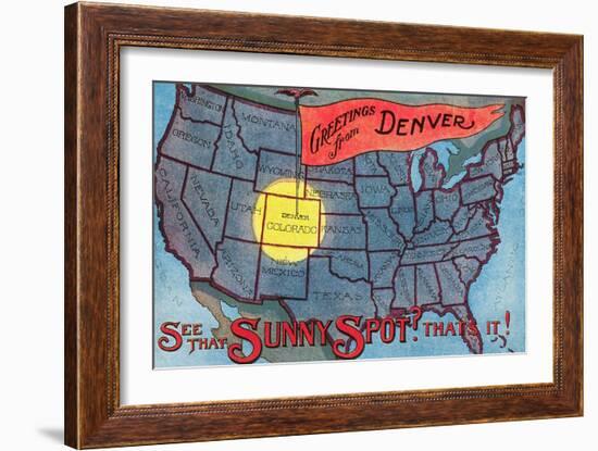 Greetings from Denver-null-Framed Art Print