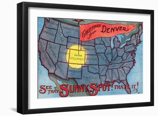 Greetings from Denver-null-Framed Art Print